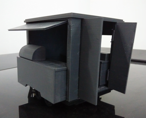 3D Printed Mobile Kiosk Assembled - Back View