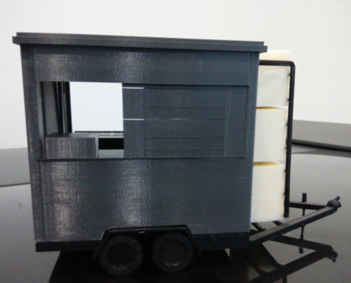 3D Printed Mobile Kiosk Assembled - Back View