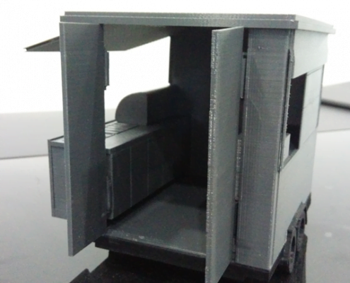 3D Printed Mobile Kiosk Assembled - Side Door View