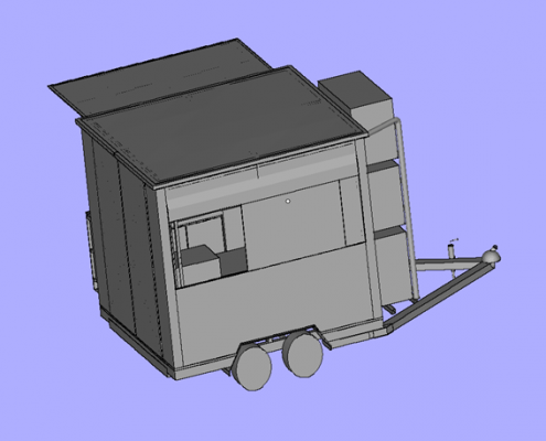 3D Printed Mobile Kiosk - Back View