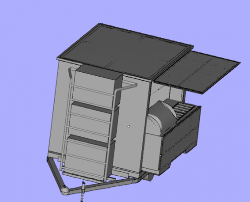 3D Printed Mobile Kiosk - Side View